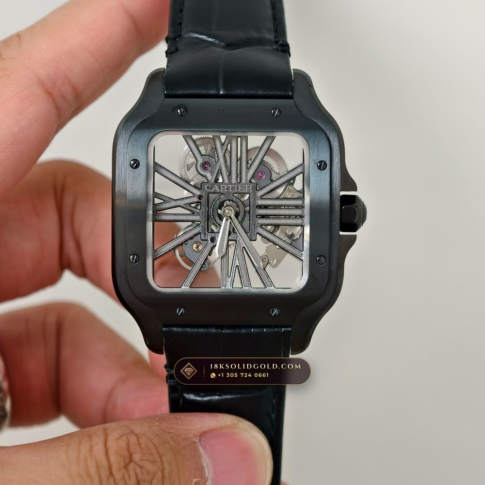 Cartier Santos de Cartier Large Skeleton Openworked Steel Reference W2020052 — Salon Edition