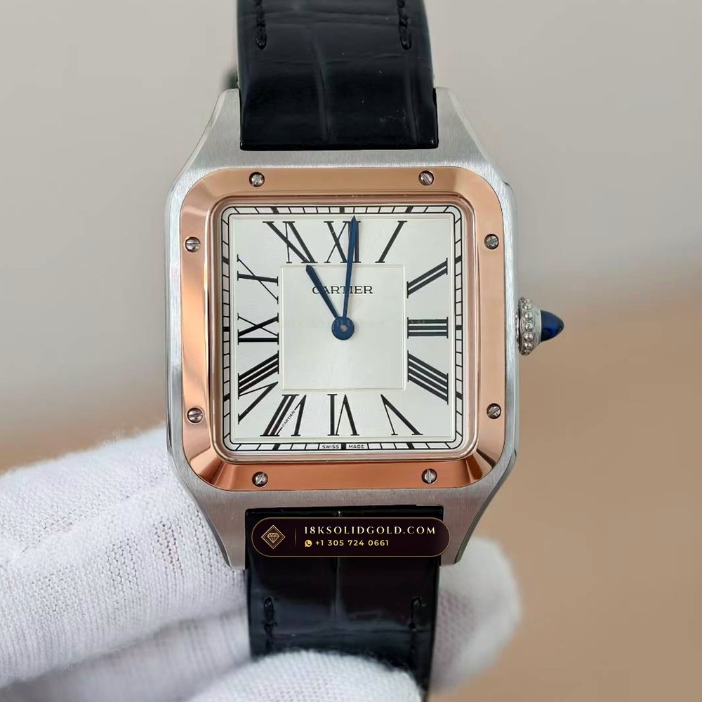 Cartier Santos-Dumont Medium Roman Dial Alligator Strap Reference WSSA0023 — Salon Edition