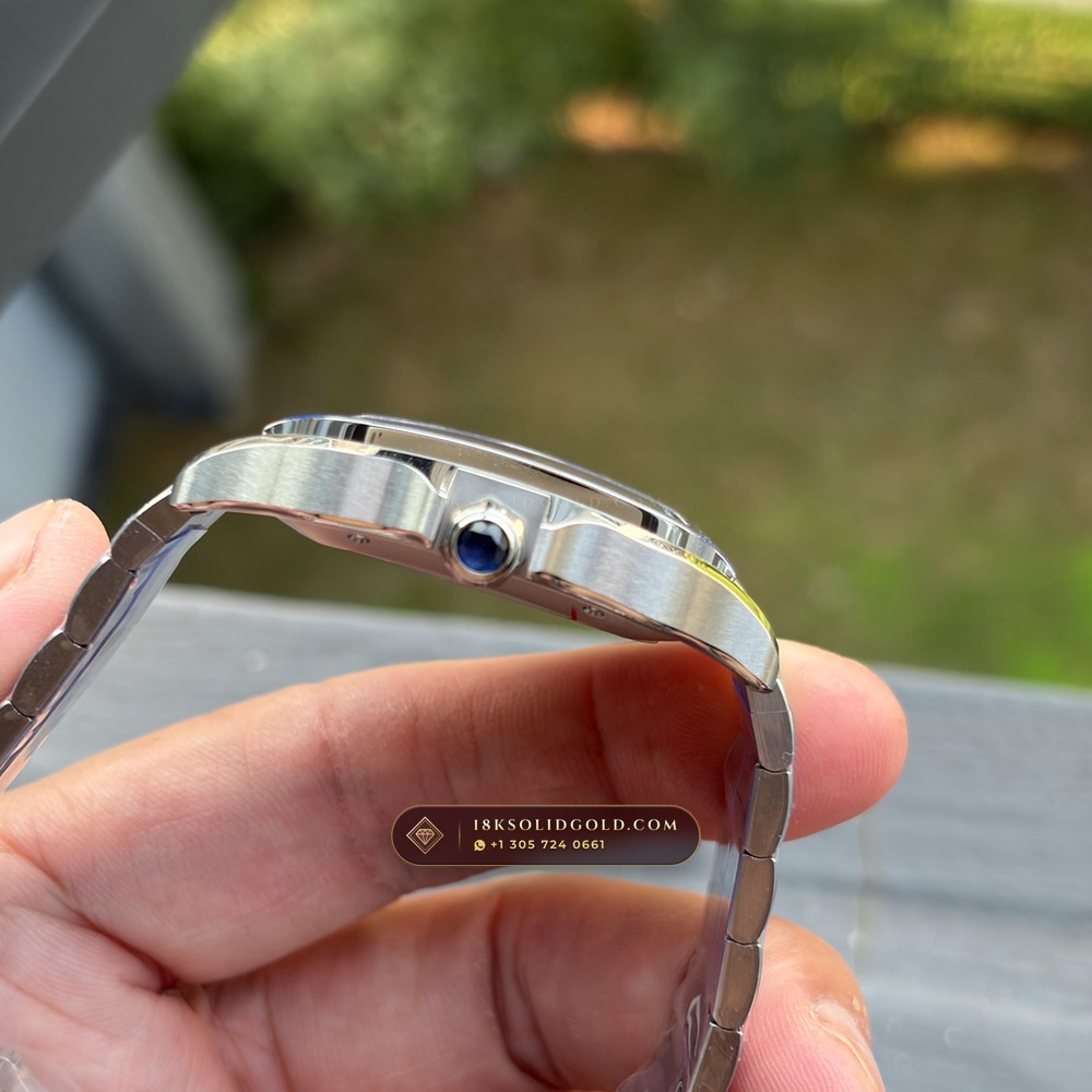 Cartier Santos de Cartier Medium 35.1mm Opaline Dial Reference WSSA0029 — Salon Edition — Studio Gallery Plate VII in 904L Stainless Steel Custom Architecture (115.5g Verified Mass, Cartier Manufacture Cal. 1847 MC / Skeleton Cal. 9611 MC)