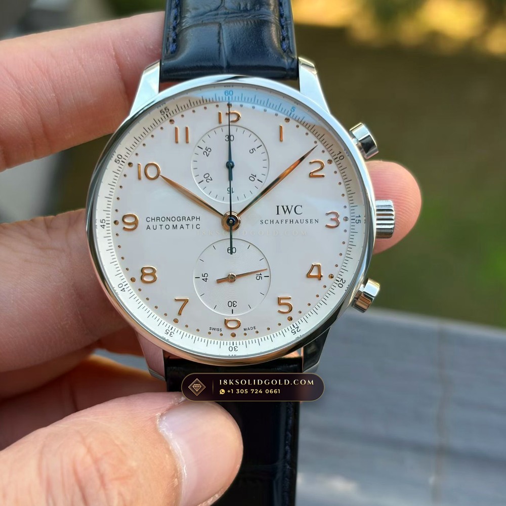 IWC Schaffhausen IWC Portugieser Chronograph 41mm Silver-Plated Dial Reference IW371445 — Salon Edition