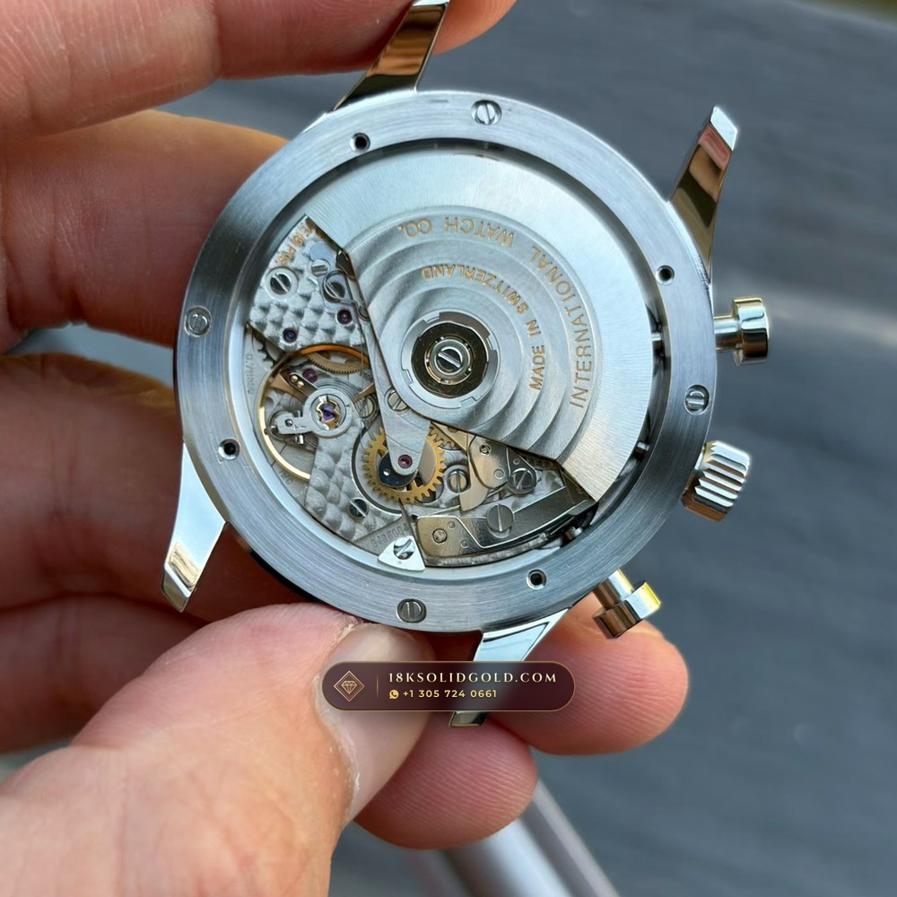 IWC Schaffhausen IWC Portugieser Chronograph 41mm Silver-Plated Dial Reference IW371445 — Salon Edition angle 3