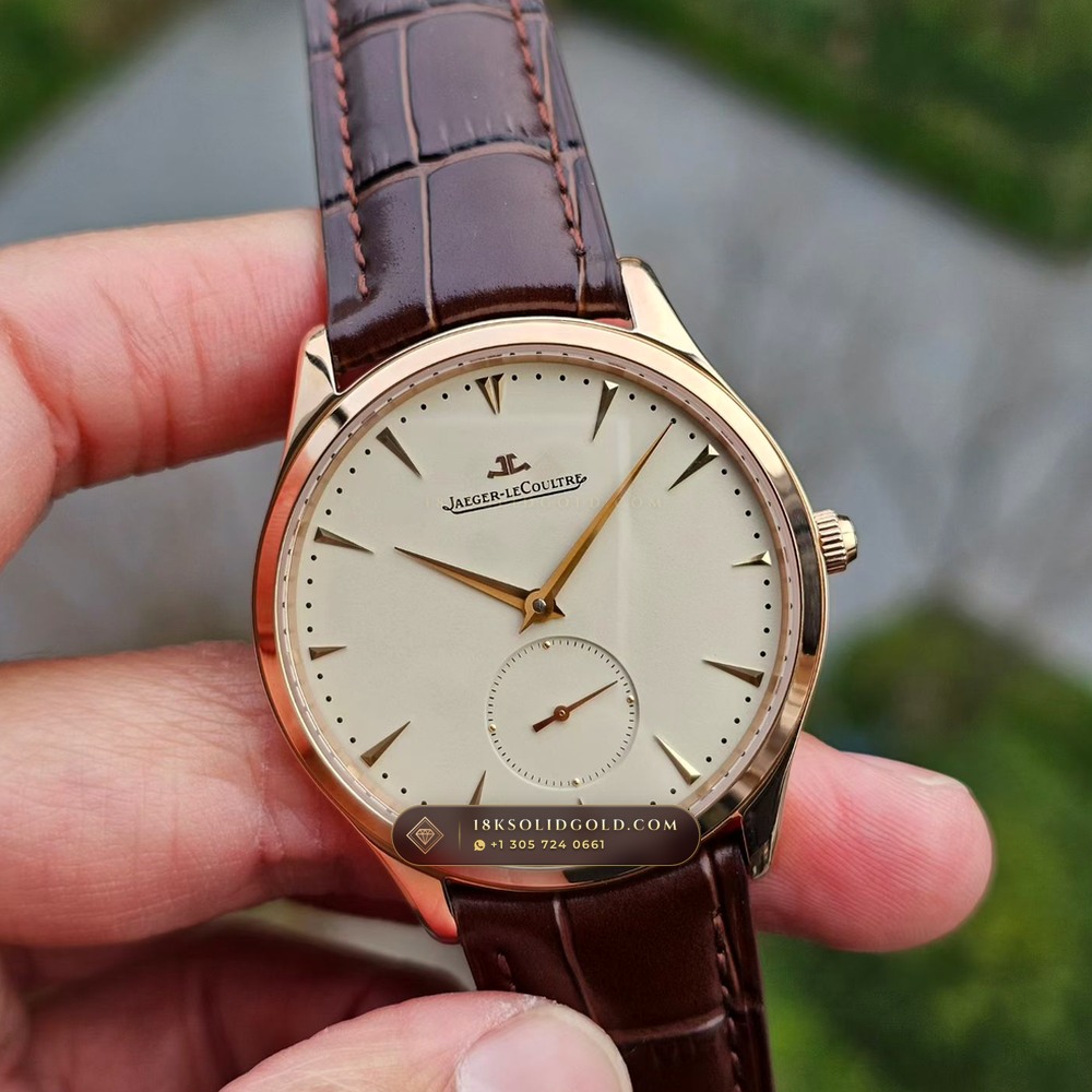 Jaeger-LeCoultre Master Ultra Thin Moon 39mm Silver Sunray Dial Authentic OEM Dial Reference Q1368430 — Salon Edition