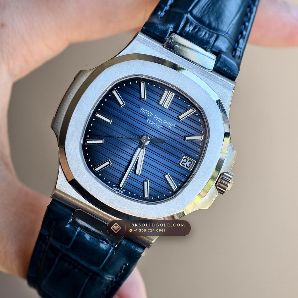 Patek Philippe Nautilus Self-Winding 41mm 18K White Gold Reference 5811/1G-001 — Hallmarked Edition angle 3