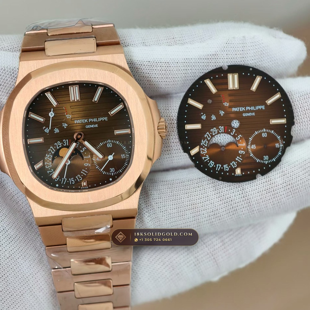 Patek Philippe Nautilus Moonphase & Power Reserve 18K Rose Gold Reference 5712/1R — Hallmarked Edition