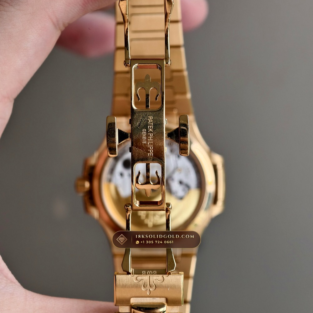Patek Philippe Nautilus Ladies Automatic 18K Rose Gold Reference 7118/1R — Hallmarked Edition — Studio Gallery Plate X in 18K Rose Gold Au750 (145.9g Verified Mass, Patek Philippe Cal. 324 S C - 21K Gold Rotor)