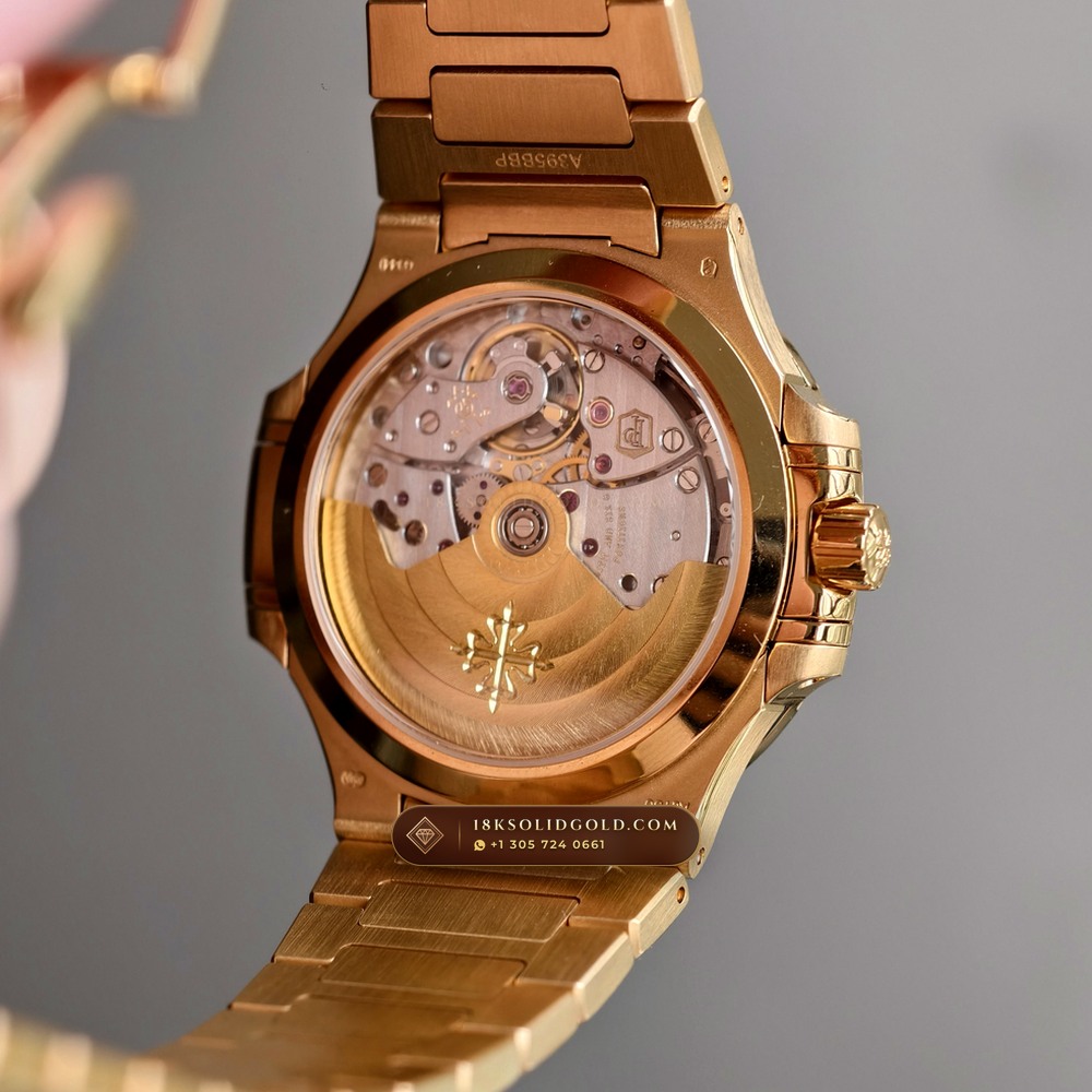 Patek Philippe Nautilus Ladies Automatic 18K Rose Gold Reference 7118/1R — Hallmarked Edition — Studio Gallery Plate VII in 18K Rose Gold Au750 (145.9g Verified Mass, Patek Philippe Cal. 324 S C - 21K Gold Rotor)