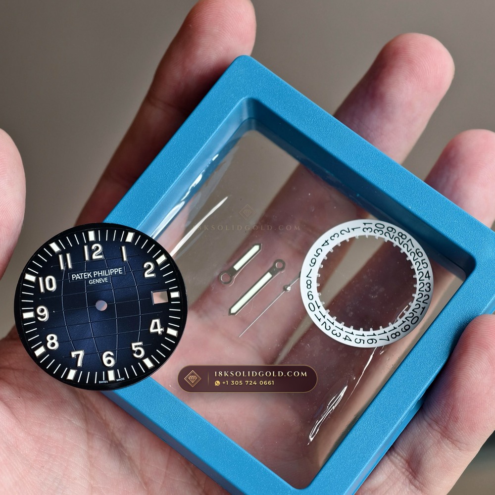 Patek Philippe Aquanaut Jumbo 42.2mm 18K White Gold Custom SW Dial Reference 5168G — Hallmarked Edition — Studio Gallery Plate IX in 18K White Gold Au750 (120.4g Verified Mass, Patek Philippe Cal. 324 S C - 21K Gold Rotor)