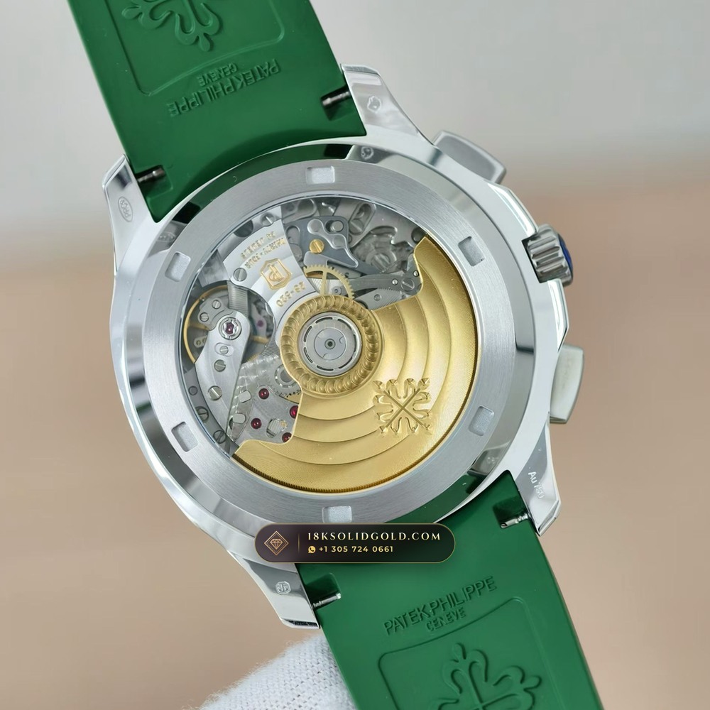 Patek Philippe Aquanaut Flyback Chronograph 18K White Gold Reference 5968G — Hallmarked Edition — Studio Gallery Plate VII in 18K White Gold Au750 (136.5g Verified Mass, Patek Philippe Cal. CH 28-520 C - 21K Gold Rotor)