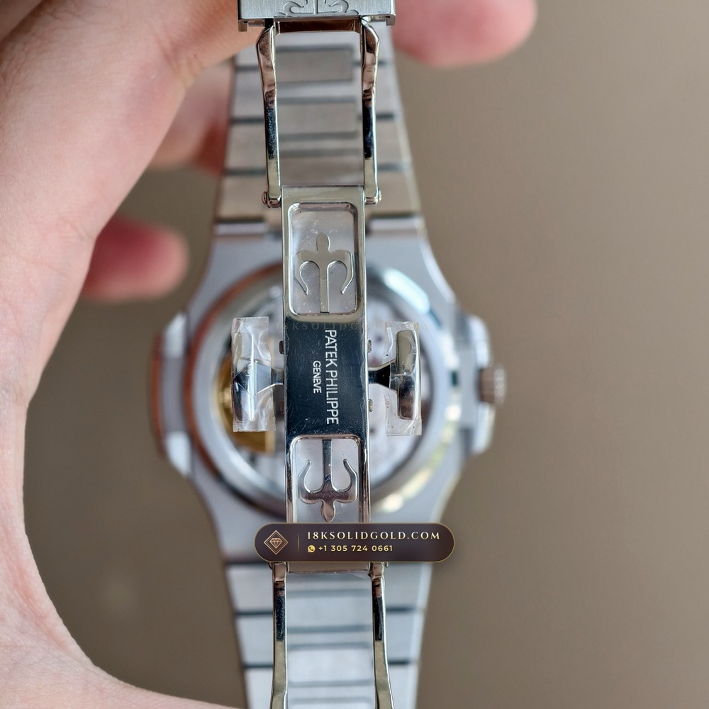 Patek Philippe Nautilus Moonphase & Power Reserve Custom SW Dial Free-Sprung Calibre Reference 5712/1A — Salon Edition — Studio Gallery Plate IX in 904L Stainless Steel Custom Architecture (116.3g Verified Mass, Patek Philippe Cal. 240 PS IRM C LU - 22K Gold Micro-Rotor)
