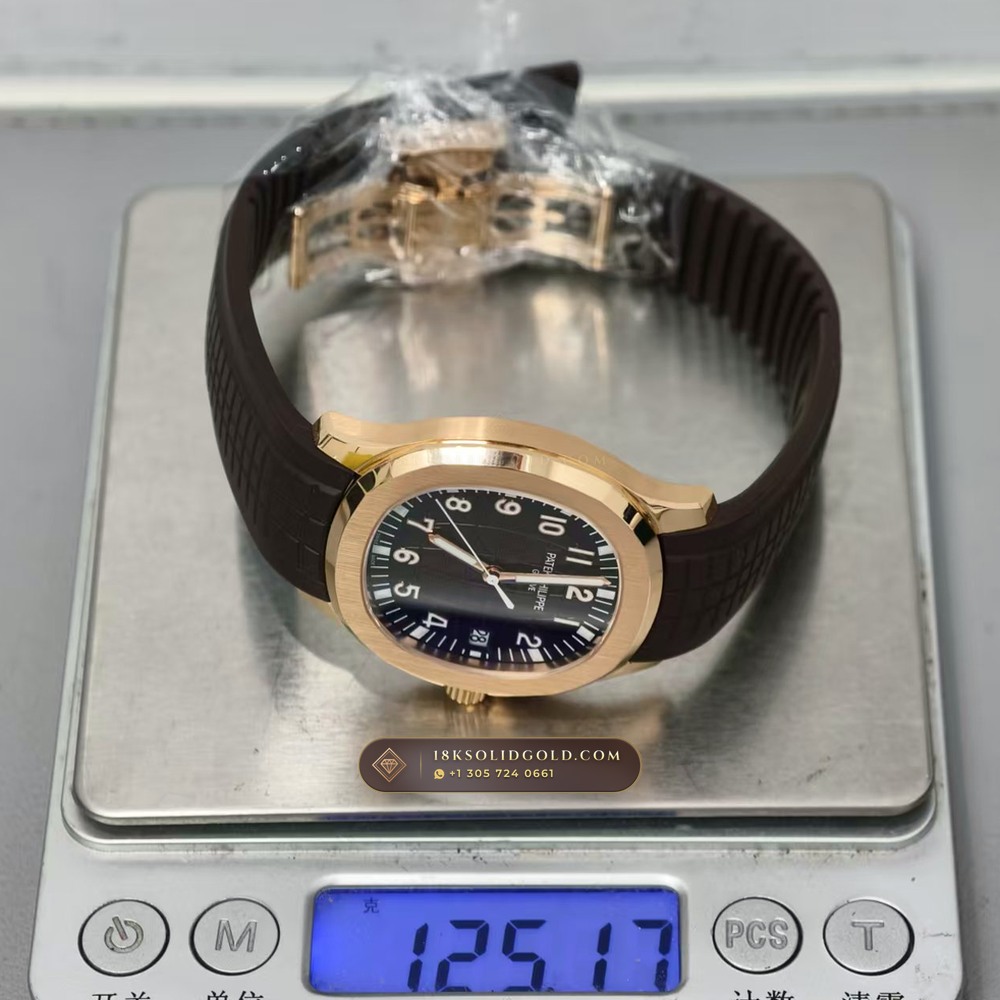 Patek Philippe Aquanaut Extra-Large Self-Winding 18K Rose Gold Custom SW Dial Free-Sprung Calibre Reference 5167R — Hallmarked Edition — Studio Gallery Plate XIV in 18K Rose Gold Au750 (108.2g Verified Mass, Patek Philippe Cal. 324 S C - 21K Gold Rotor)