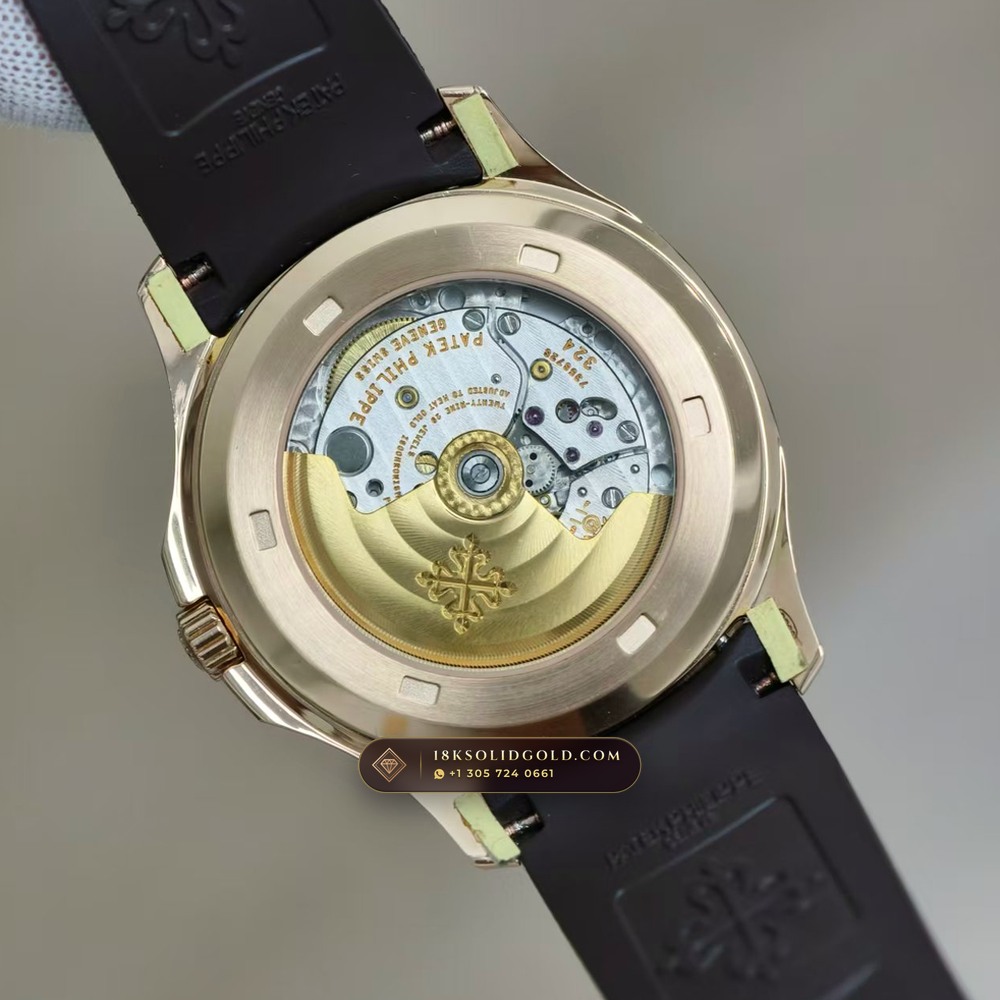 Patek Philippe Aquanaut Extra-Large Self-Winding 18K Rose Gold Custom SW Dial Free-Sprung Calibre Reference 5167R — Hallmarked Edition — Studio Gallery Plate VII in 18K Rose Gold Au750 (108.2g Verified Mass, Patek Philippe Cal. 324 S C - 21K Gold Rotor)