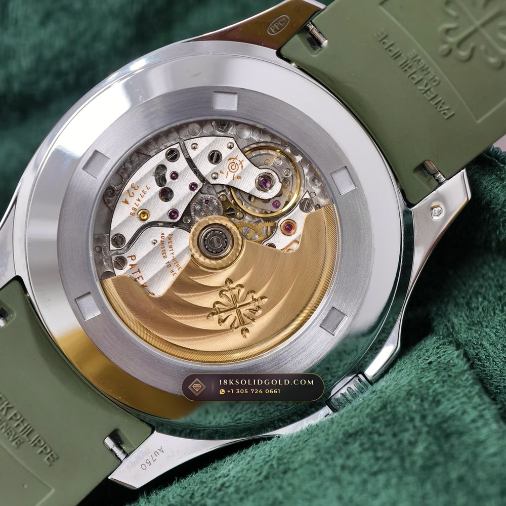 Patek Philippe Aquanaut Jumbo 42.2mm 18K White Gold Free-Sprung Calibre Reference 5168G — Hallmarked Edition — Studio Gallery Plate VII in 18K White Gold Au750 (120.4g Verified Mass, Patek Philippe Cal. 324 S C - 21K Gold Rotor)