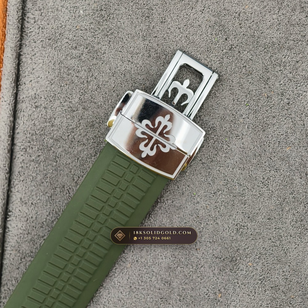 Patek Philippe Aquanaut Jumbo 42.2mm 18K White Gold Free-Sprung Calibre Reference 5168G — Hallmarked Edition — Studio Gallery Plate IX in 18K White Gold Au750 (120.4g Verified Mass, Patek Philippe Cal. 324 S C - 21K Gold Rotor)