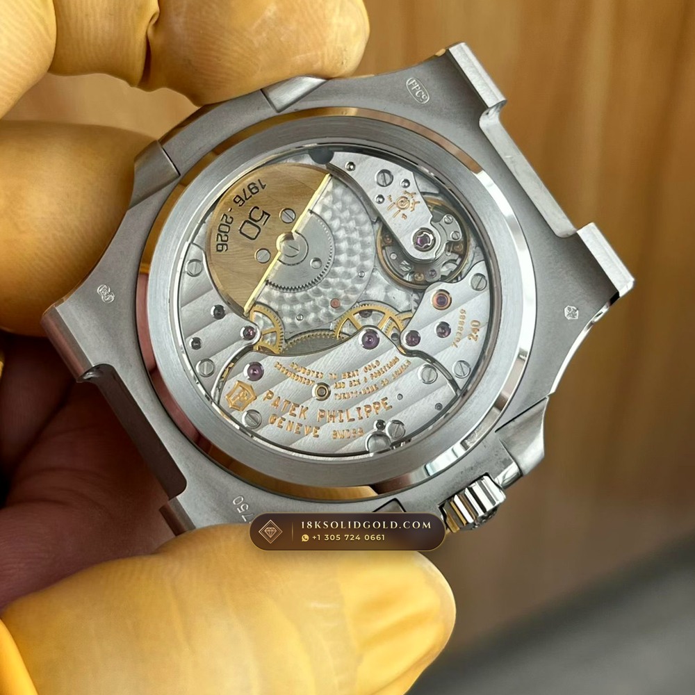 Patek Philippe Nautilus 41mm Sunburst Blue Dial 18K White Gold Reference 5811/1G-001 — Hallmarked Edition — Studio Gallery Plate VII in 18K White Gold Au750 (181.4g Verified Mass, Patek Philippe Cal. 26-330 S C - 21K Gold Rotor)