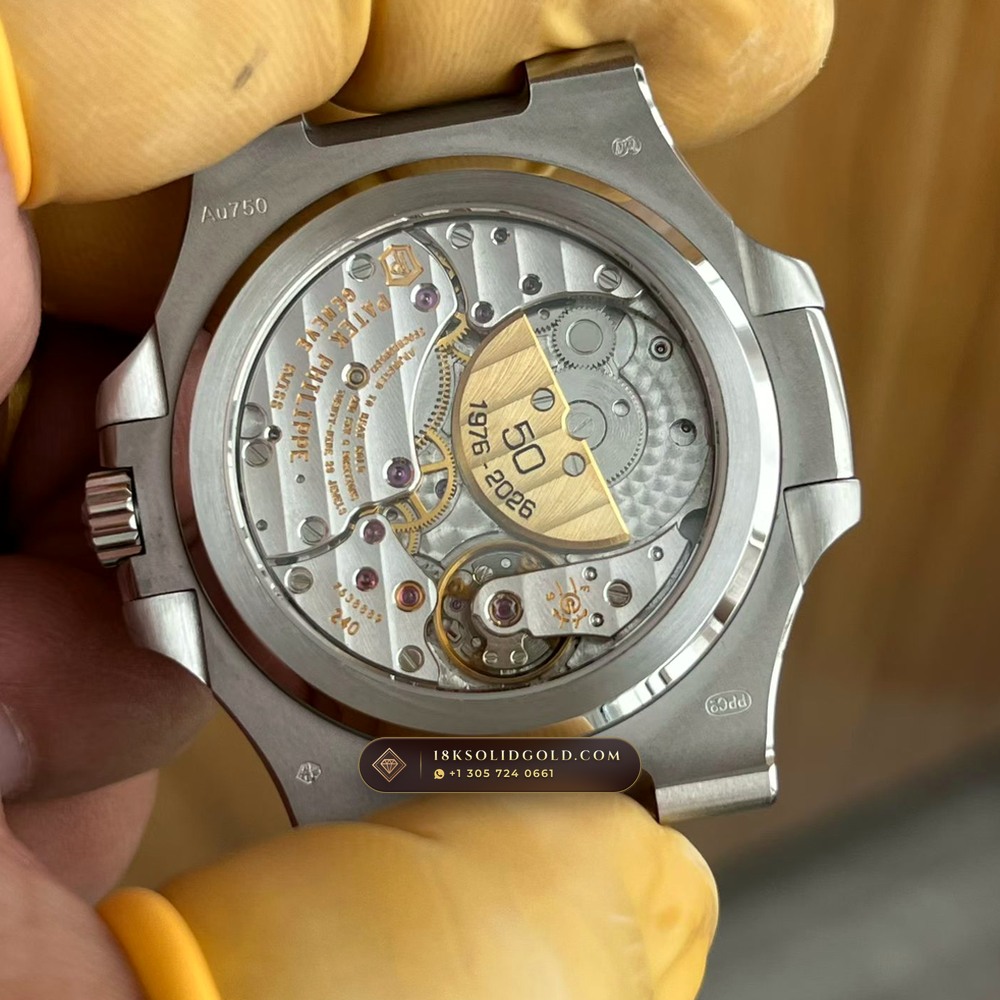 Patek Philippe Nautilus 41mm Sunburst Blue Dial 18K White Gold Reference 5811/1G-001 — Hallmarked Edition — Studio Gallery Plate VIII in 18K White Gold Au750 (181.4g Verified Mass, Patek Philippe Cal. 26-330 S C - 21K Gold Rotor)