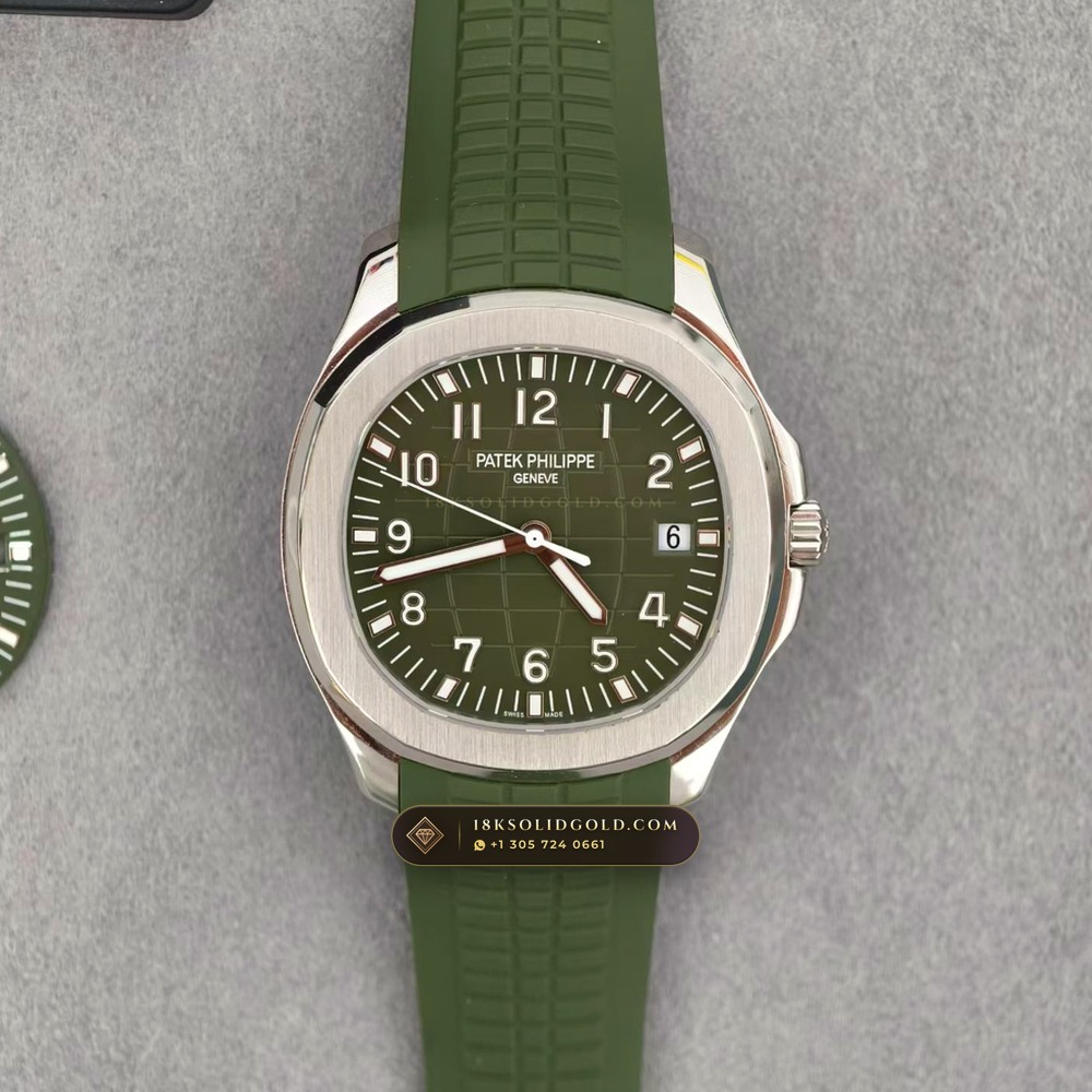 Patek Philippe Aquanaut Jumbo 42.2mm 18K White Gold Custom SW Dial 22K Gold Rotor Reference 5168G — Hallmarked Edition angle 2