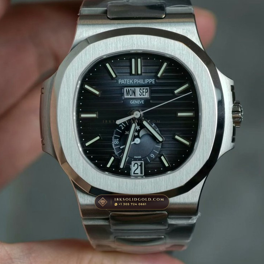 Patek Philippe Nautilus Annual Calendar Moonphase Blue Graduated Dial Reference 5726/1A-014 — Salon Edition