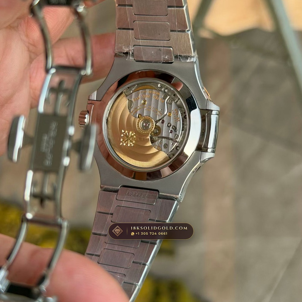 Patek Philippe Nautilus Annual Calendar Moonphase Blue Graduated Dial Reference 5726/1A-014 — Salon Edition — Studio Gallery Plate X in 904L Stainless Steel Custom Architecture (147.6g Verified Mass, Patek Philippe Cal. 324 S QA LU 24H - 21K Gold Rotor)