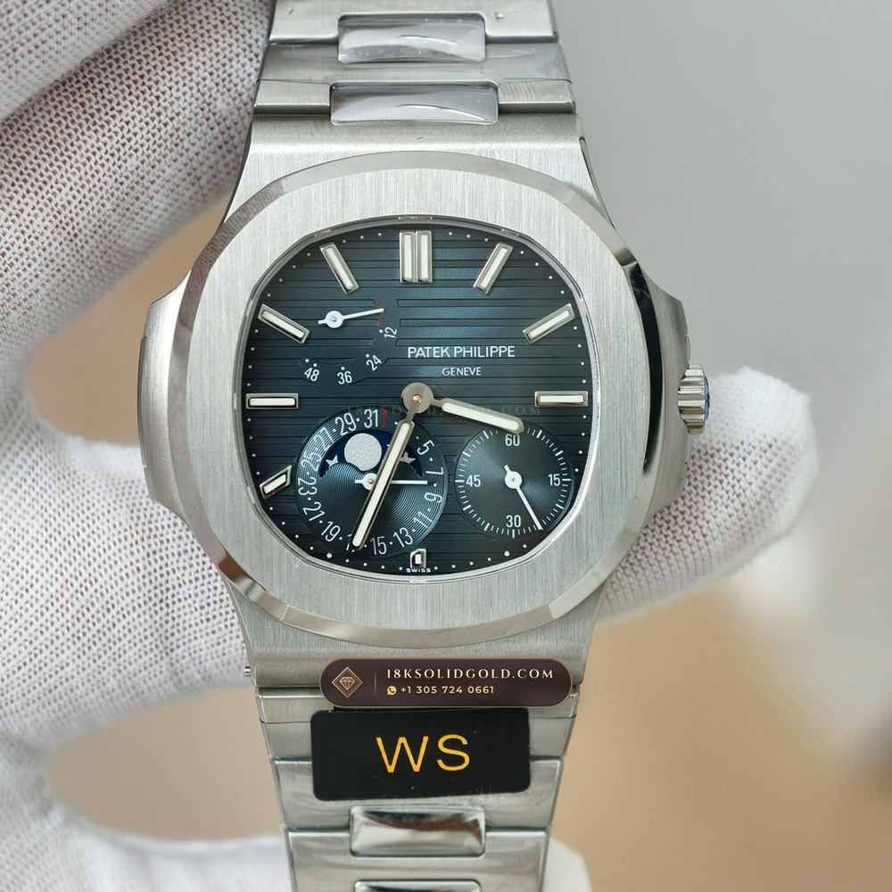 Patek Philippe Nautilus Moonphase & Power Reserve 5-Axis CNC Case Reference 5712/1A — Salon Edition