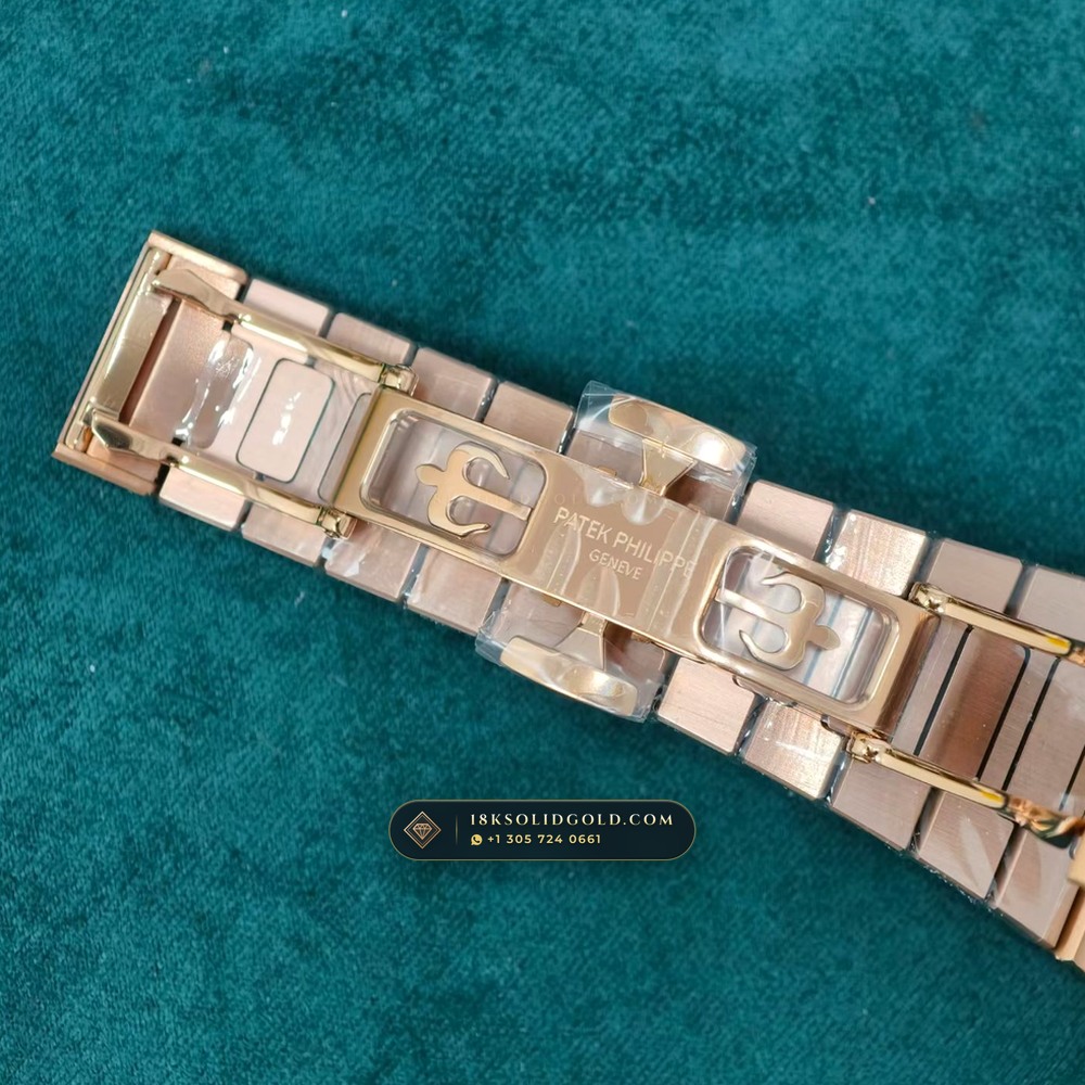Patek Philippe Nautilus Moonphase & Power Reserve 18K Rose Gold 5-Axis CNC Case Reference 5712/1R-001 — Hallmarked Edition — Studio Gallery Plate IX in 18K Rose Gold Au750 (186.2g Verified Mass, Patek Philippe Cal. 240 PS IRM C LU - 22K Gold Micro-Rotor)