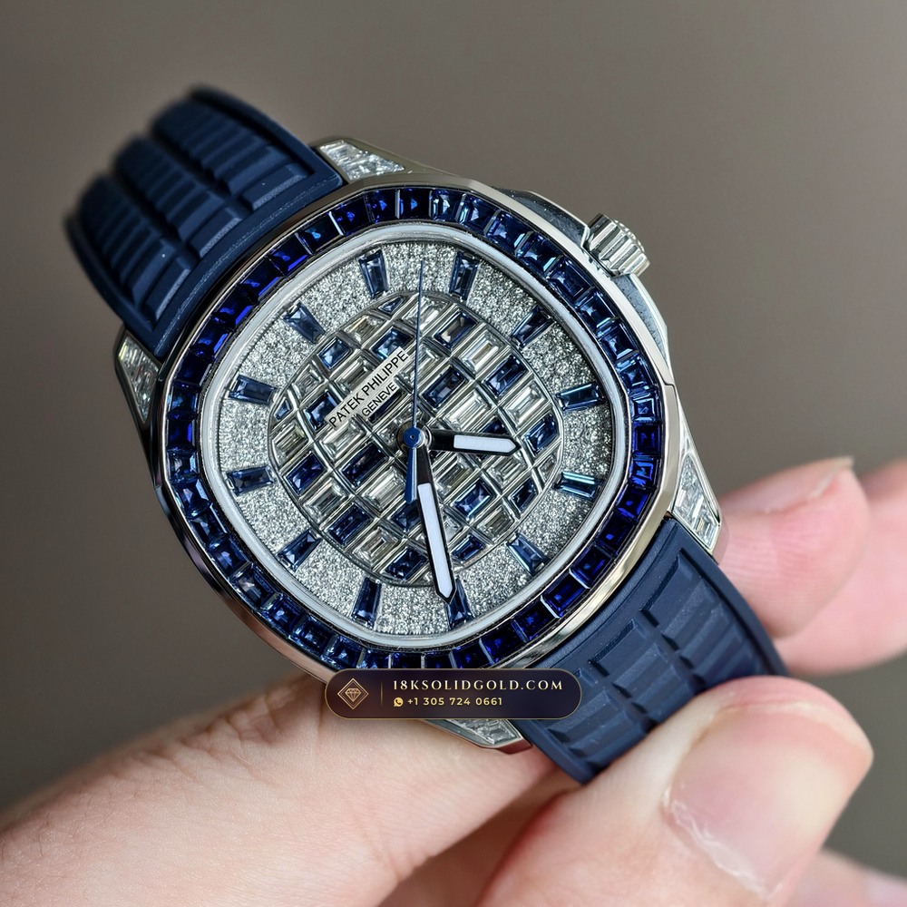 Patek Philippe Aquanaut Luce Haute Joaillerie Diamond-Set Bezel 18K White Gold 5-Axis CNC Case Reference 5268/461G-001 — Hallmarked Edition angle 2