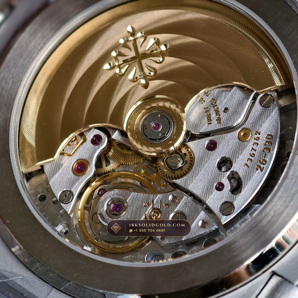 Patek Philippe Nautilus Self-Winding 41mm 18K White Gold Custom SW Dial 22K Gold Rotor Reference 5811/1G-001 — Hallmarked Edition — Studio Gallery Plate VII in 18K White Gold Au750 (181.2g Verified Mass, Patek Philippe Cal. 26-330 S C - 21K Gold Rotor)