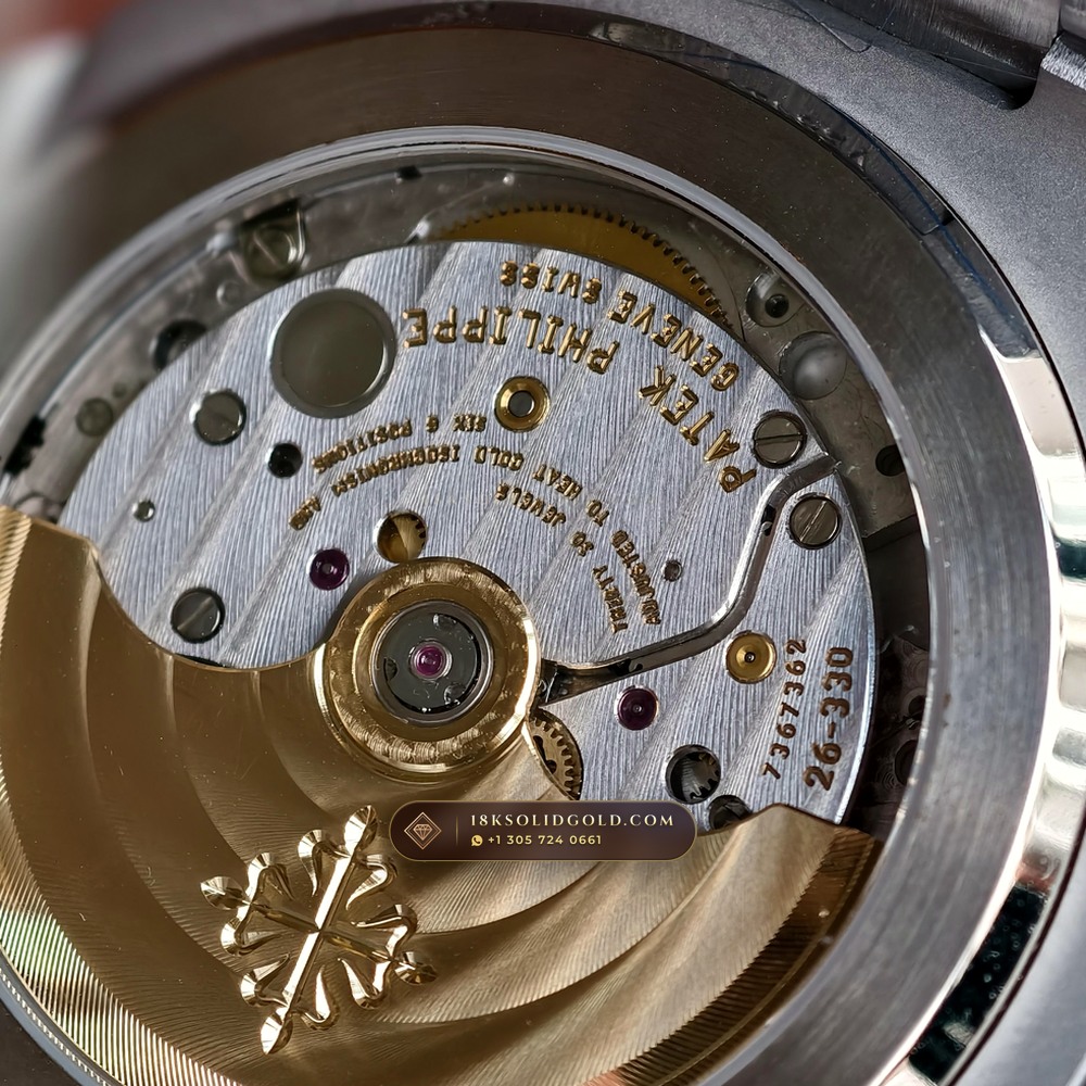 Patek Philippe Nautilus Self-Winding 41mm 18K White Gold Custom SW Dial 22K Gold Rotor Reference 5811/1G-001 — Hallmarked Edition — Studio Gallery Plate VIII in 18K White Gold Au750 (181.2g Verified Mass, Patek Philippe Cal. 26-330 S C - 21K Gold Rotor)