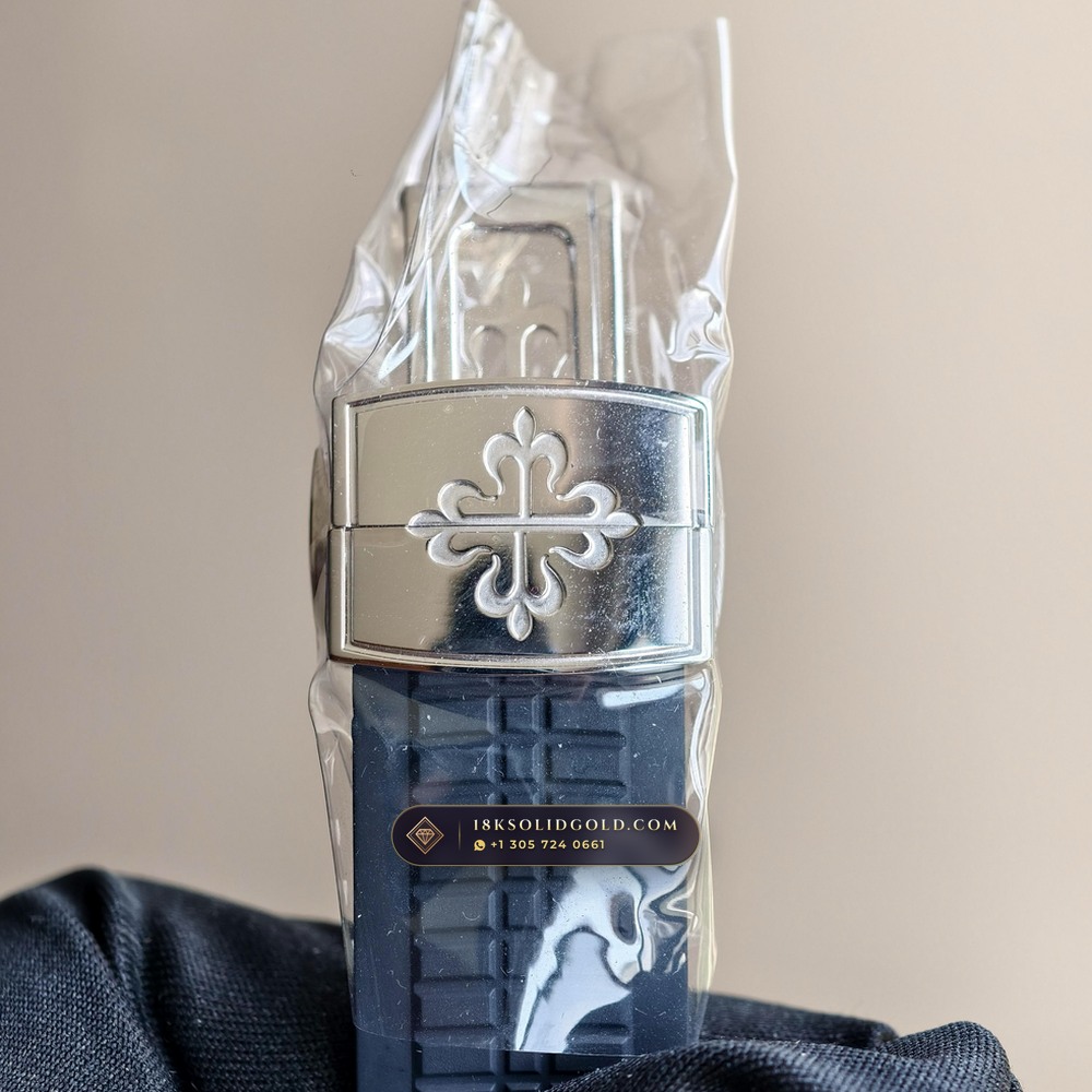 Patek Philippe Aquanaut Jumbo 42.2mm 18K White Gold Reference 5168G-001 — Hallmarked Edition — Studio Gallery Plate VIII in 18K White Gold Au750 (120.1g Verified Mass, Patek Philippe Cal. 324 S C - 21K Gold Rotor)