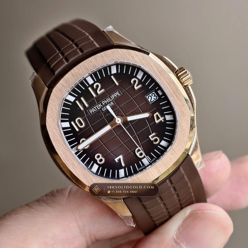 Patek Philippe Aquanaut Extra-Large Self-Winding 18K Rose Gold Custom SW Dial Deep Crystal Optics Reference 5167R — Hallmarked Edition angle 2
