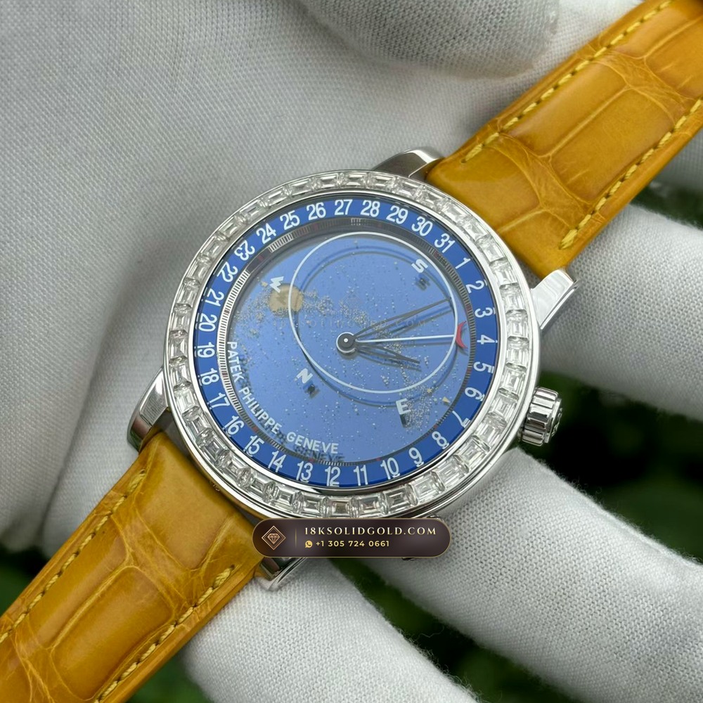 Patek Philippe Grand Complications Sky Moon Celestial Diamond-Set Bezel 18K White Gold Reference 6102G — Hallmarked Edition angle 2