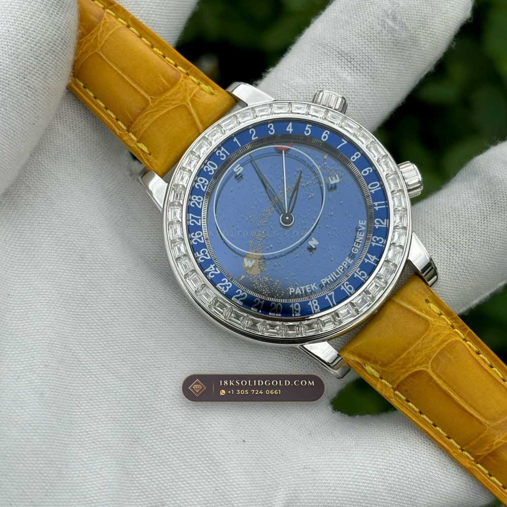 Patek Philippe Grand Complications Sky Moon Celestial Diamond-Set Bezel 18K White Gold Reference 6102G — Hallmarked Edition angle 3