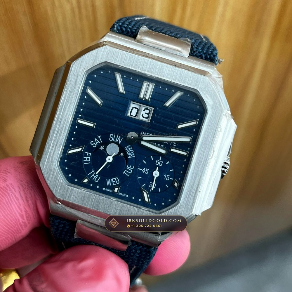 Patek Philippe Cubitus Grand Date Day and Moon Phases 950 Platinum Reference 5822P-001 — Hallmarked Edition
