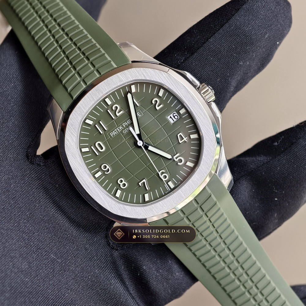 Patek Philippe Aquanaut Jumbo 42.2mm 18K White Gold Sapphire Caseback Spec Reference 5168G — Hallmarked Edition angle 2