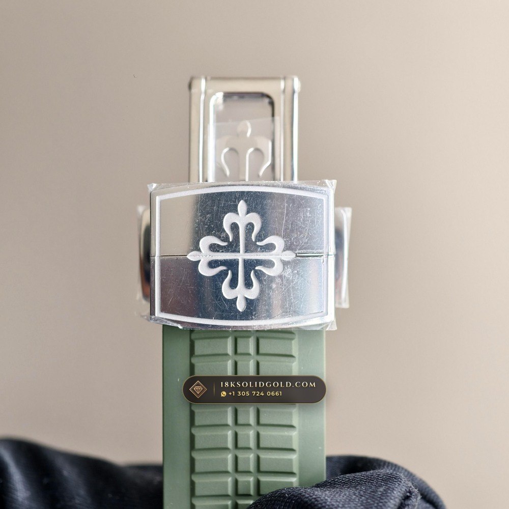 Patek Philippe Aquanaut Jumbo 42.2mm 18K White Gold Sapphire Caseback Spec Reference 5168G — Hallmarked Edition — Studio Gallery Plate VIII in 18K White Gold Au750 (120.4g Verified Mass, Patek Philippe Cal. 324 S C - 21K Gold Rotor)