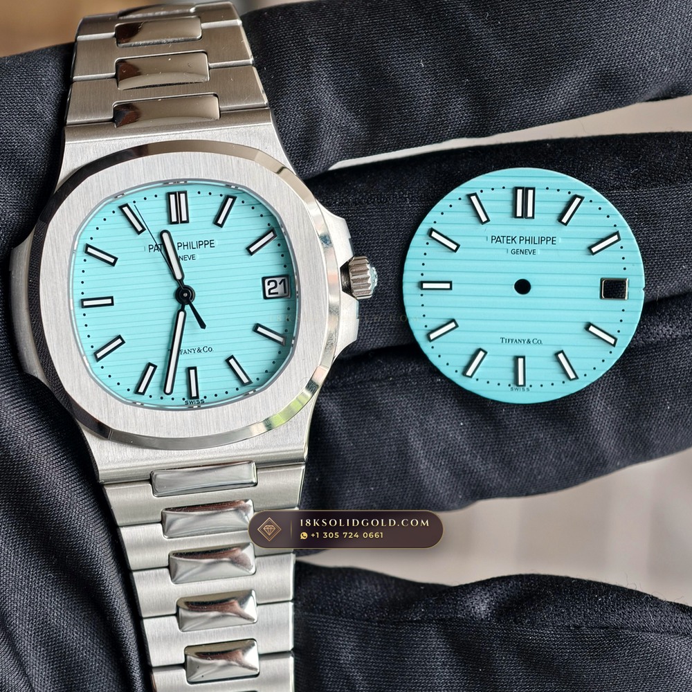 Patek Philippe Nautilus Self-Winding Tiffany Blue Dial Hand-Finished Buff Dial Reference 5711/1A-018 — Salon Edition