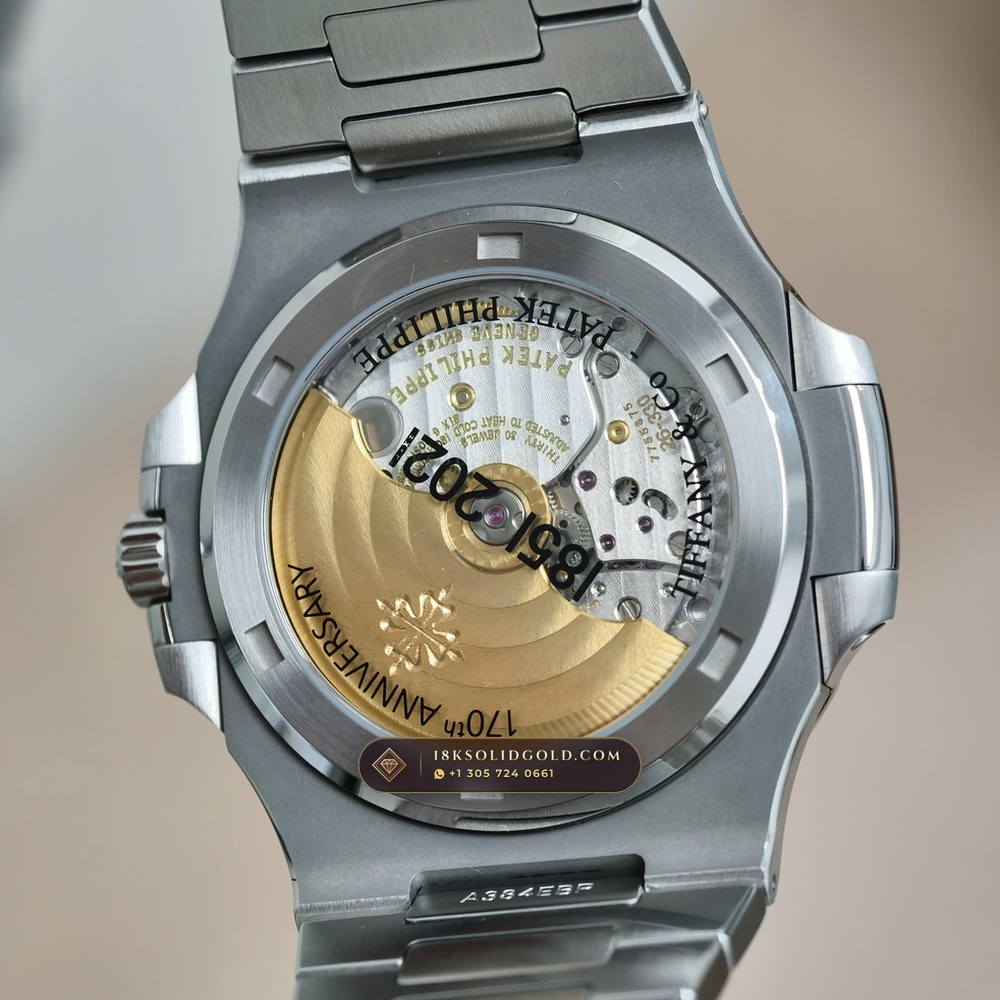 Patek Philippe Nautilus Self-Winding Tiffany Blue Dial Geneva Atelier Spec Reference 5711/1A-018 — Salon Edition — Studio Gallery Plate VII in 904L Stainless Steel Custom Architecture (115.2g Verified Mass, Patek Philippe Cal. 26-330 S C / Cal. 324 S C - 21K Gold Rotor)