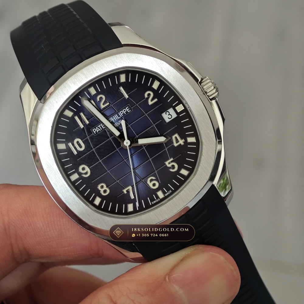 Patek Philippe Aquanaut Jumbo 42.2mm 18K White Gold Hand-Finished Buff Dial Reference 5168G — Hallmarked Edition angle 2