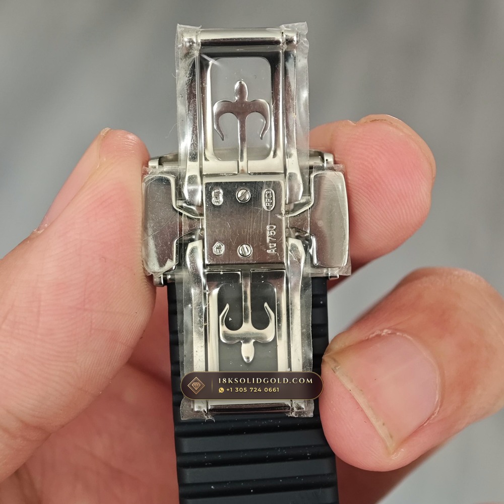 Patek Philippe Aquanaut Jumbo 42.2mm 18K White Gold Hand-Finished Buff Dial Reference 5168G — Hallmarked Edition — Studio Gallery Plate VIII in 18K White Gold Au750 (120.8g Verified Mass, Patek Philippe Cal. 324 S C - 21K Gold Rotor)