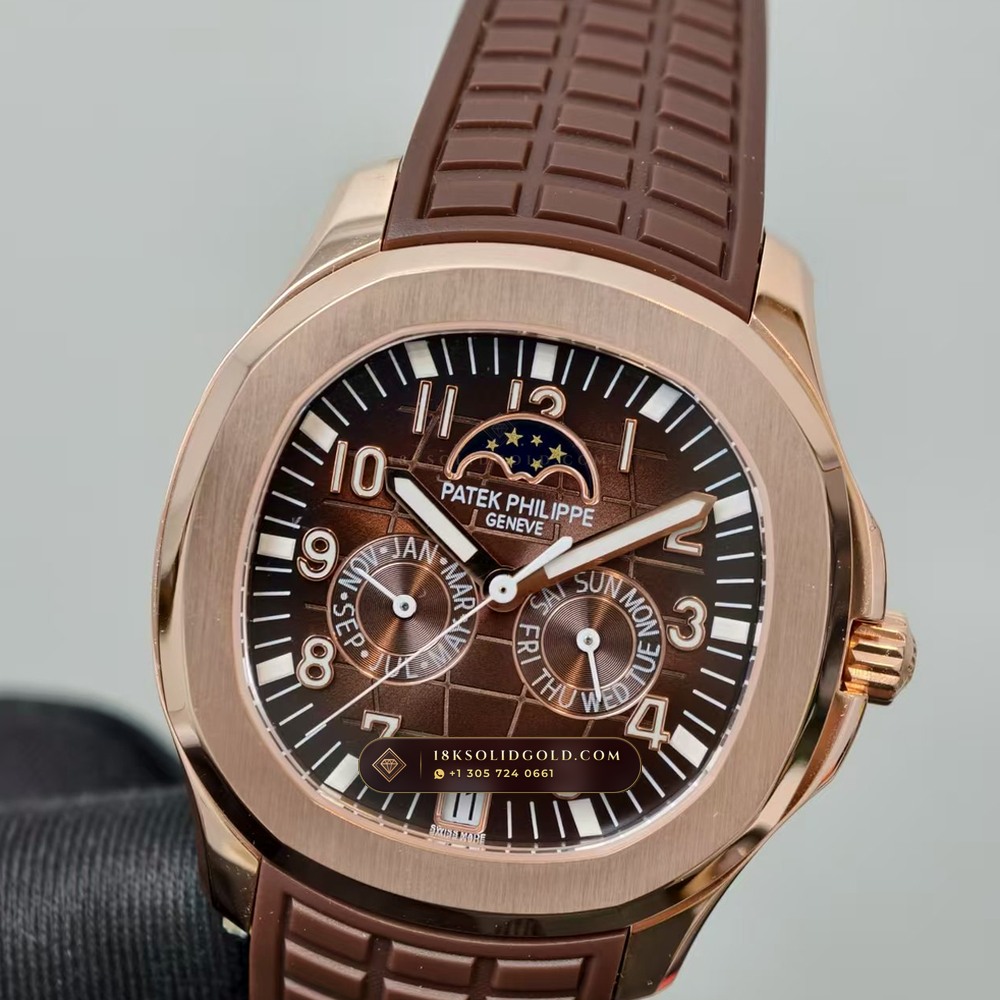 Patek Philippe Aquanaut Luce Annual Calendar 18K Rose Gold Geneva Atelier Spec Reference 5261R-001 — Hallmarked Edition angle 3