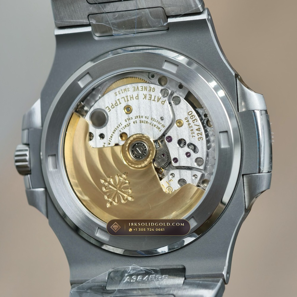 Patek Philippe Nautilus Self-Winding Custom SW Dial 22K Gold Rotor Reference 5711/1A-014 — Salon Edition — Studio Gallery Plate VII in 904L Stainless Steel Custom Architecture (114.7g Verified Mass, Patek Philippe Cal. 26-330 S C / Cal. 324 S C - 21K Gold Rotor)