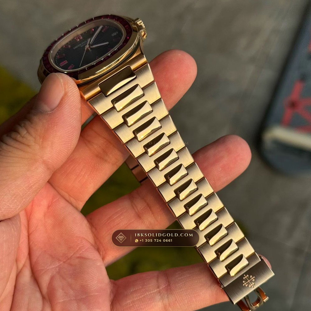 Patek Philippe Nautilus Self-Winding Diamond-Set Bezel 18K Rose Gold Reference 5723/112R-001 — Hallmarked Edition angle 3