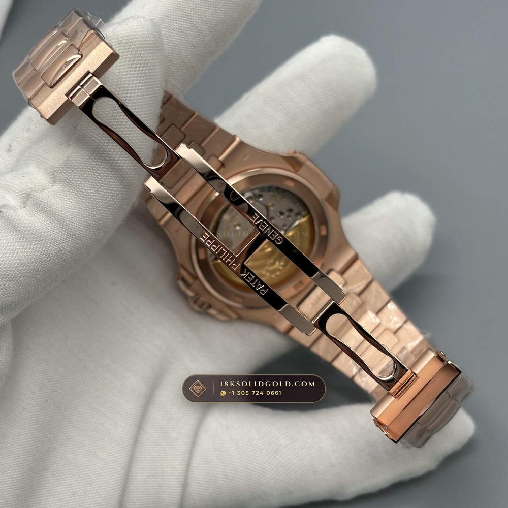Patek Philippe Nautilus Self-Winding Diamond-Set Bezel 18K Rose Gold Reference 5723/1R — Hallmarked Edition — Studio Gallery Plate X in 18K Rose Gold Au750 (186.6g Verified Mass, Patek Philippe Cal. 26-330 S C / Cal. 324 S C - 21K Gold Rotor)