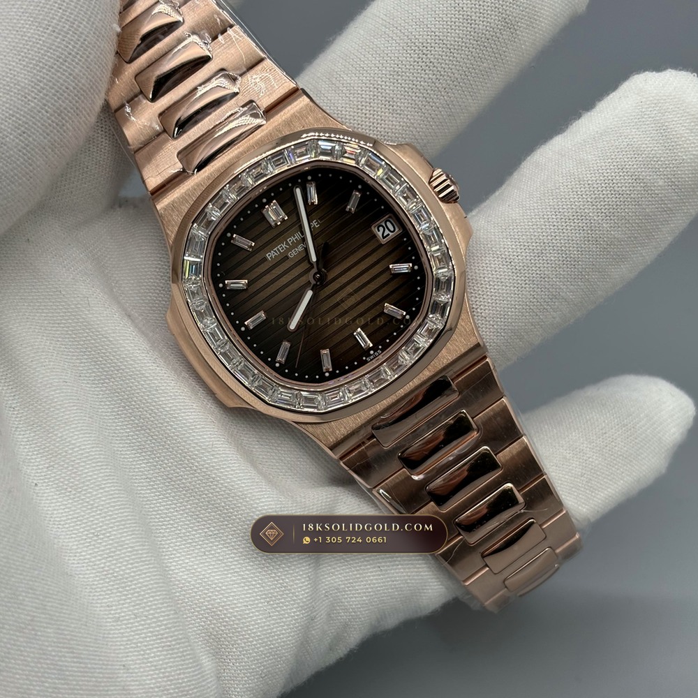 Patek Philippe Nautilus Self-Winding Diamond-Set Bezel 18K Rose Gold Reference 5723/1R — Hallmarked Edition angle 2
