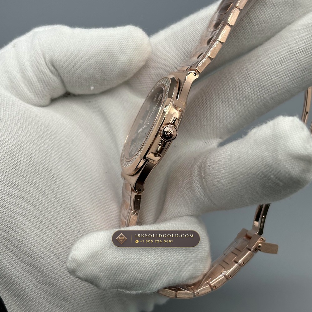 Patek Philippe Nautilus Self-Winding Diamond-Set Bezel 18K Rose Gold Reference 5723/1R — Hallmarked Edition — Studio Gallery Plate VII in 18K Rose Gold Au750 (186.6g Verified Mass, Patek Philippe Cal. 26-330 S C / Cal. 324 S C - 21K Gold Rotor)