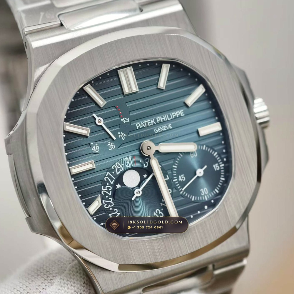 Patek Philippe Nautilus Moonphase & Power Reserve Chronometer Regulated Spec Reference 5712/1A — Salon Edition angle 3