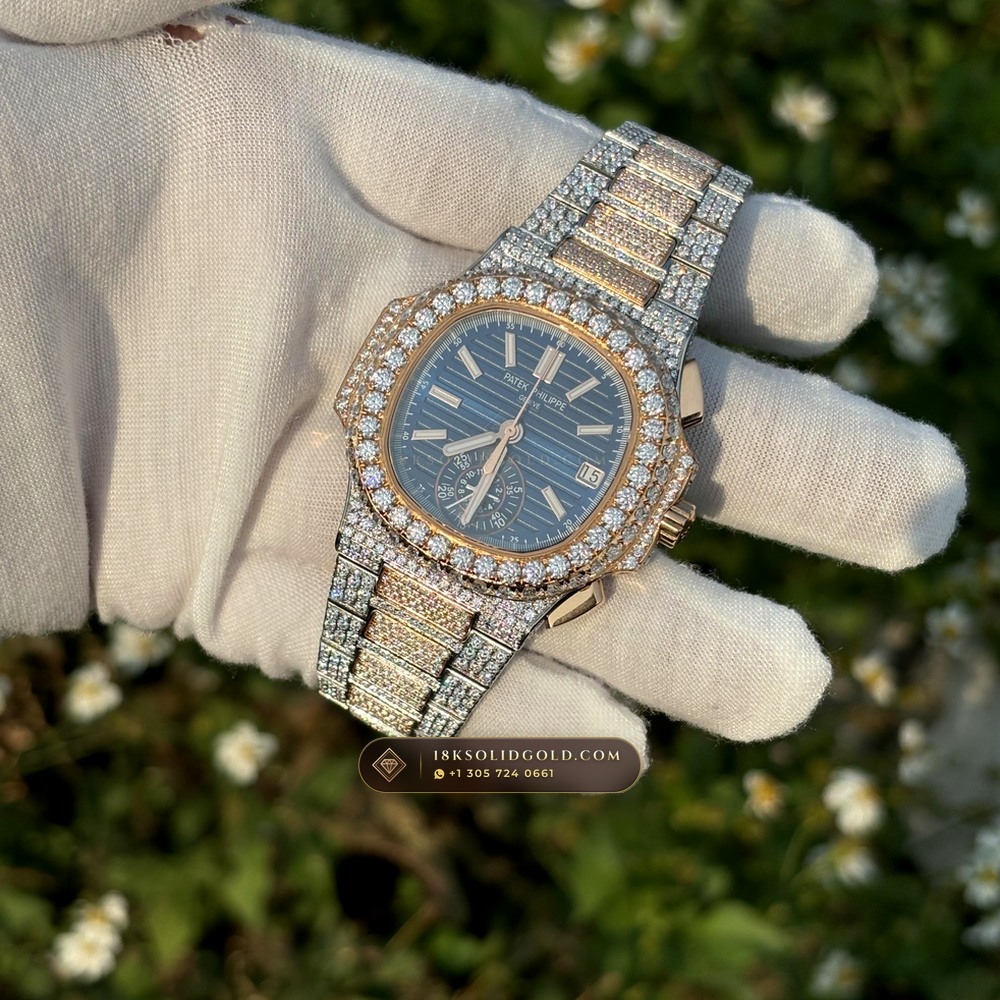 Patek Philippe Nautilus Self-Winding Chronograph 40.5mm Blue Dial Reference 5980/1A-001 — Salon Edition angle 3