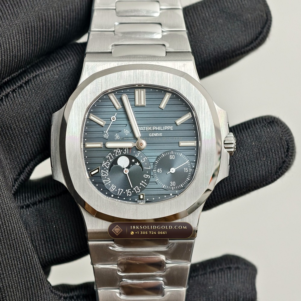 Patek Philippe Nautilus Moonphase & Power Reserve Custom SW Dial Free-Sprung Calibre Reference 5712A — Salon Edition