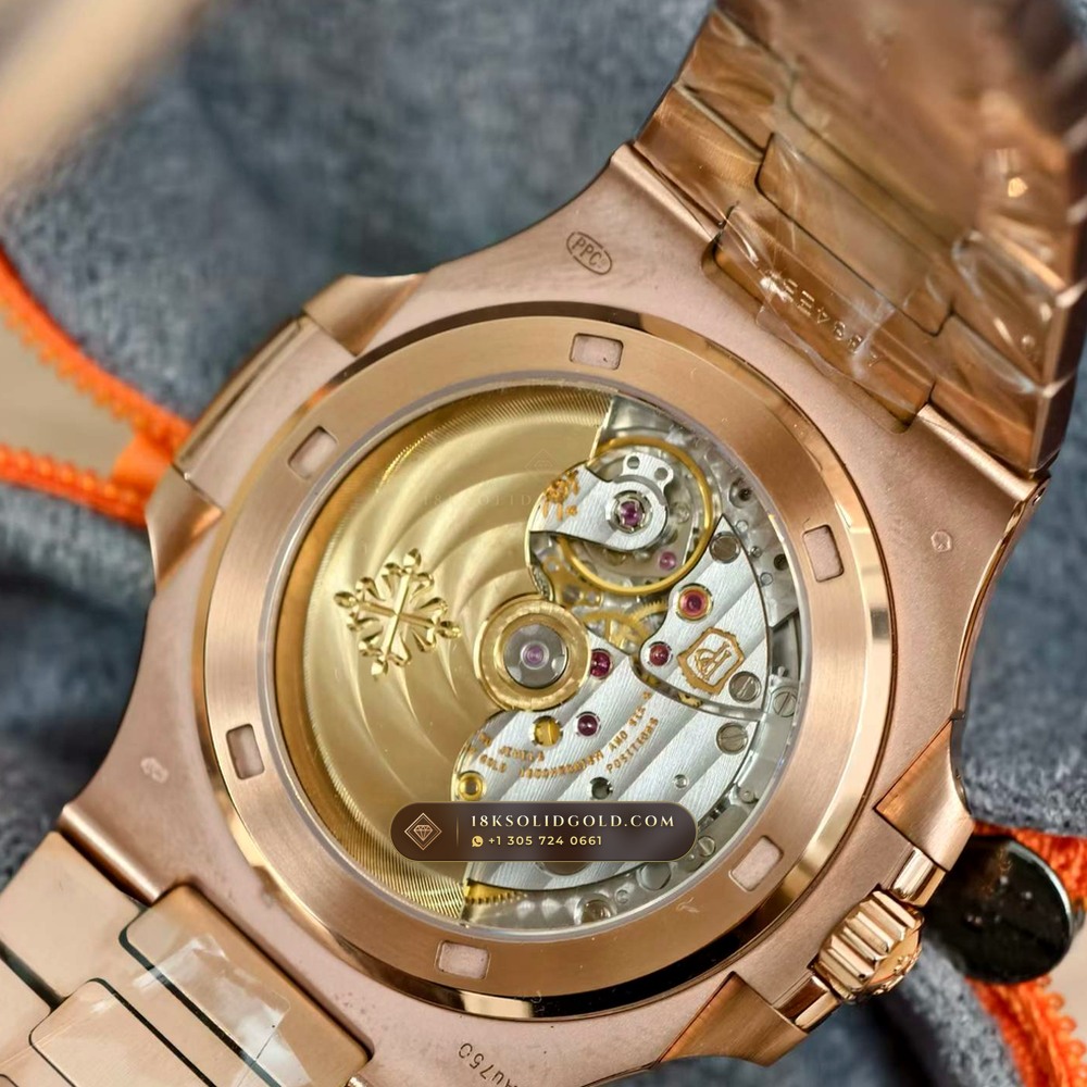 Patek Philippe Nautilus Self-Winding 18K Rose Gold Reference 5711R — Hallmarked Edition — Studio Gallery Plate VII in 18K Rose Gold Au750 (115.1g Verified Mass, Patek Philippe Cal. 26-330 S C / Cal. 324 S C - 21K Gold Rotor)
