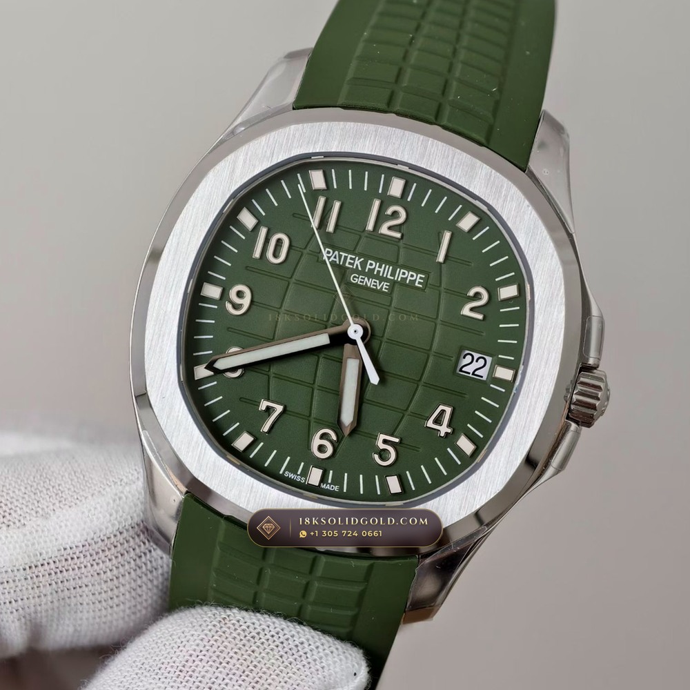 Patek Philippe Aquanaut Jumbo 42.2mm 18K White Gold Reference 5168G-010 — Hallmarked Edition angle 3