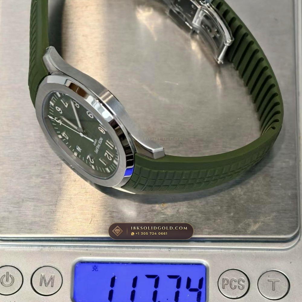 Patek Philippe Aquanaut Jumbo 42.2mm 18K White Gold Reference 5168G-010 — Hallmarked Edition — Studio Gallery Plate IX in 18K White Gold Au750 (120.2g Verified Mass, Patek Philippe Cal. 324 S C - 21K Gold Rotor)